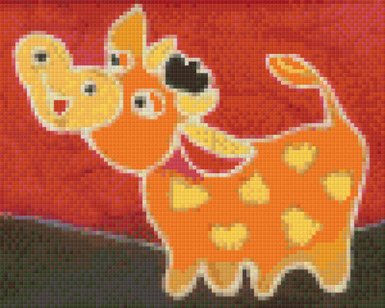 Orange Cow Four [4] Baseplate PixelHobby Mini-mosaic Art Kit